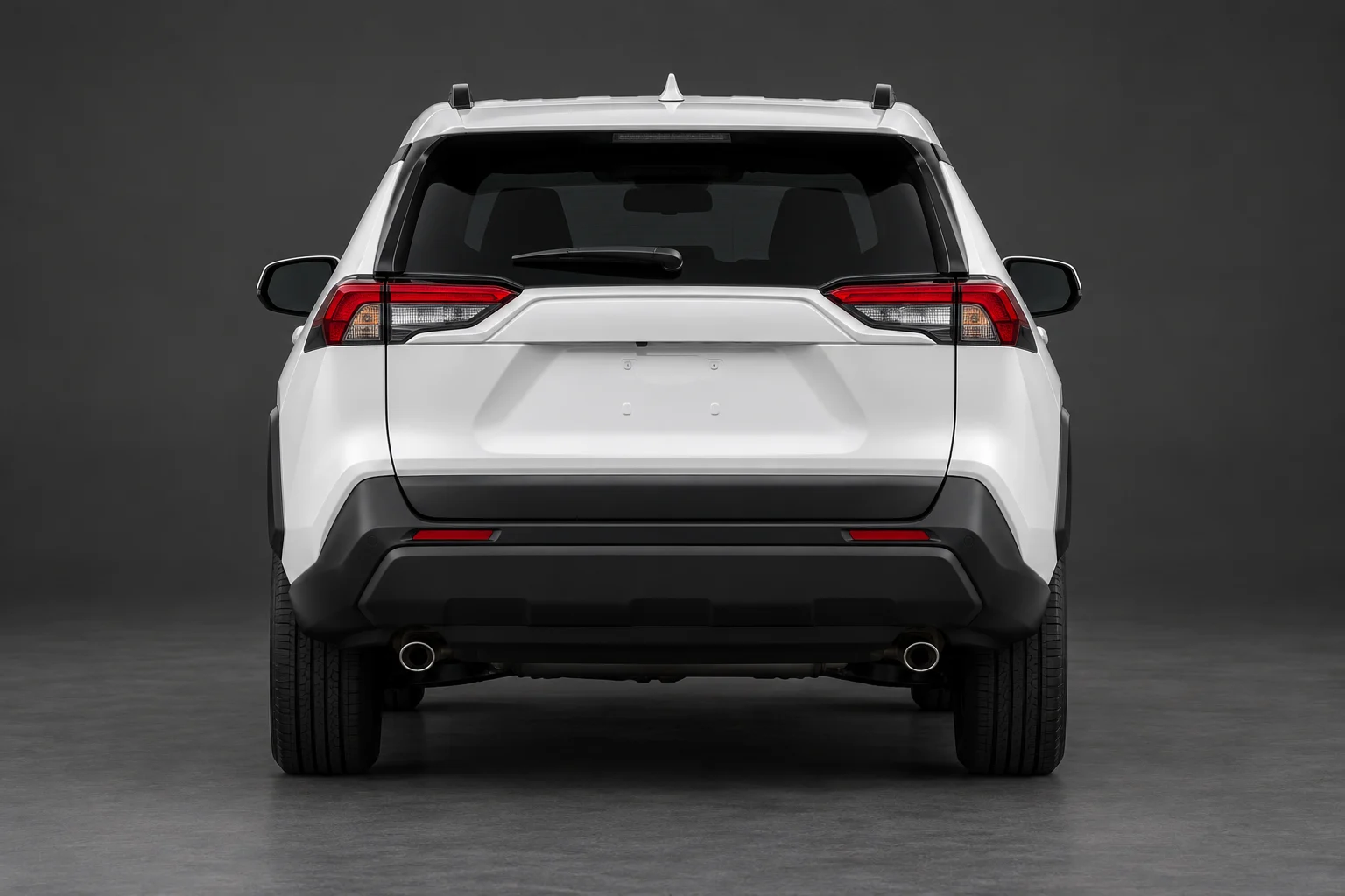 Example rear view of a white compact SUV for photo upload guidance
