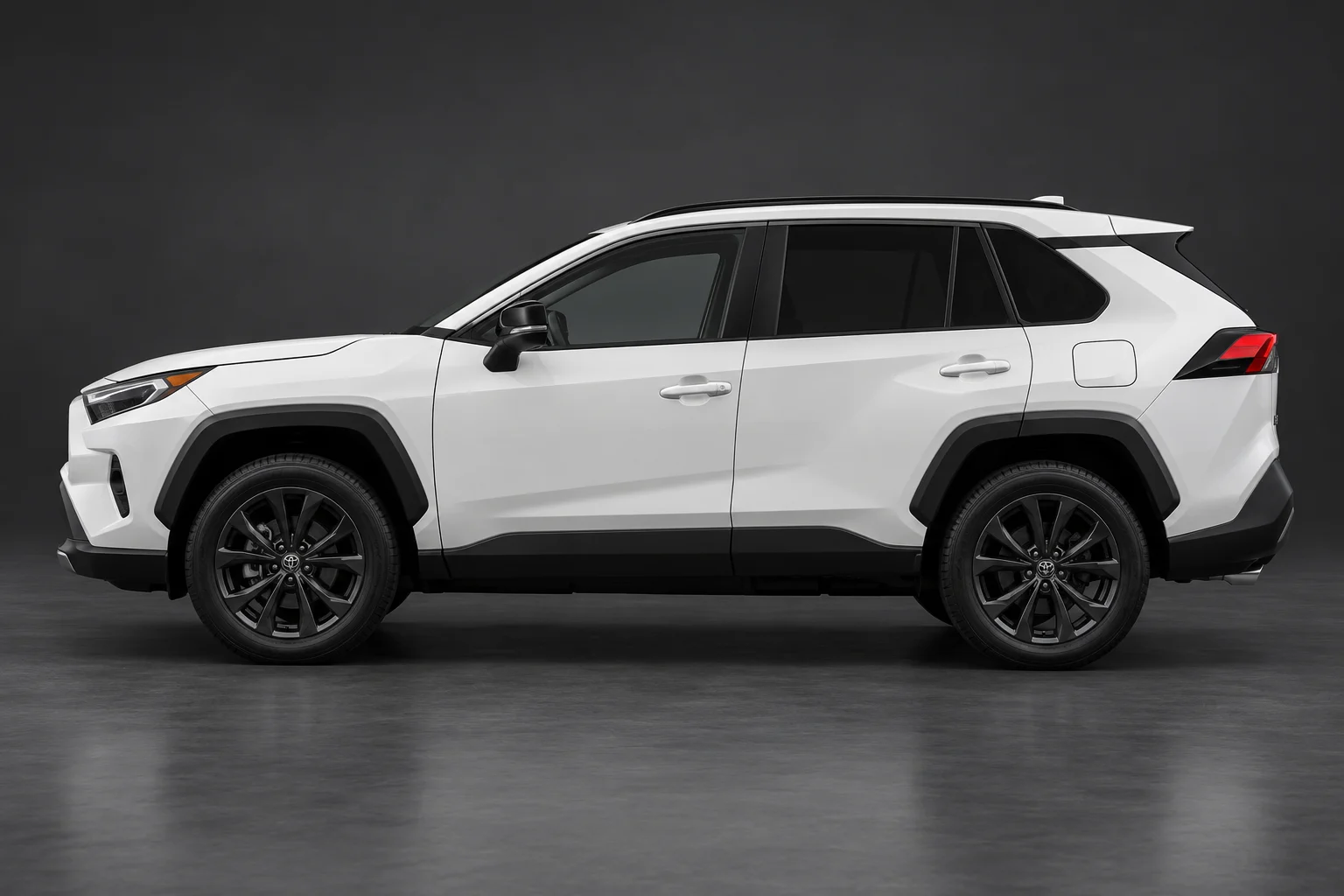 Example side view of a white compact SUV for photo upload guidance